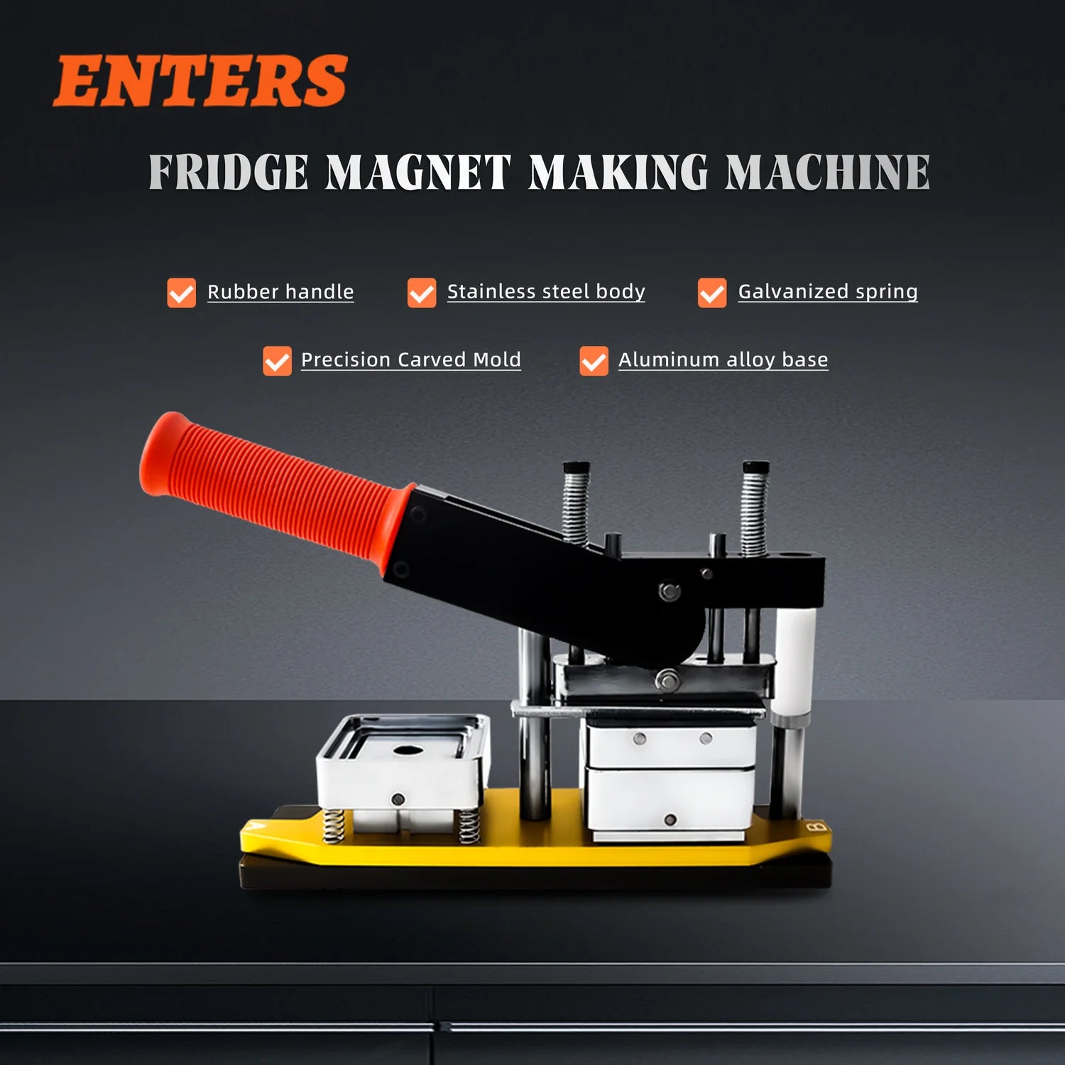 Enters 50mm Fridge Magnet Press + 100 materials