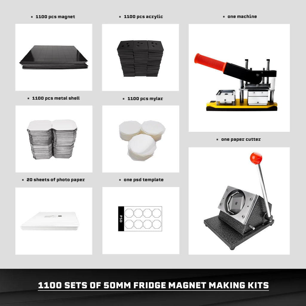 Enters 50mm Fridge Magnet Press + 100 materials