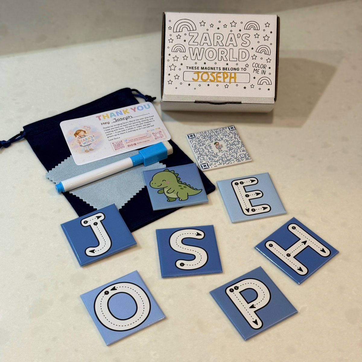 Write & Wipe Magnetic Name Tiles