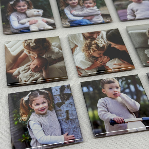 custom photo magnets on fridge