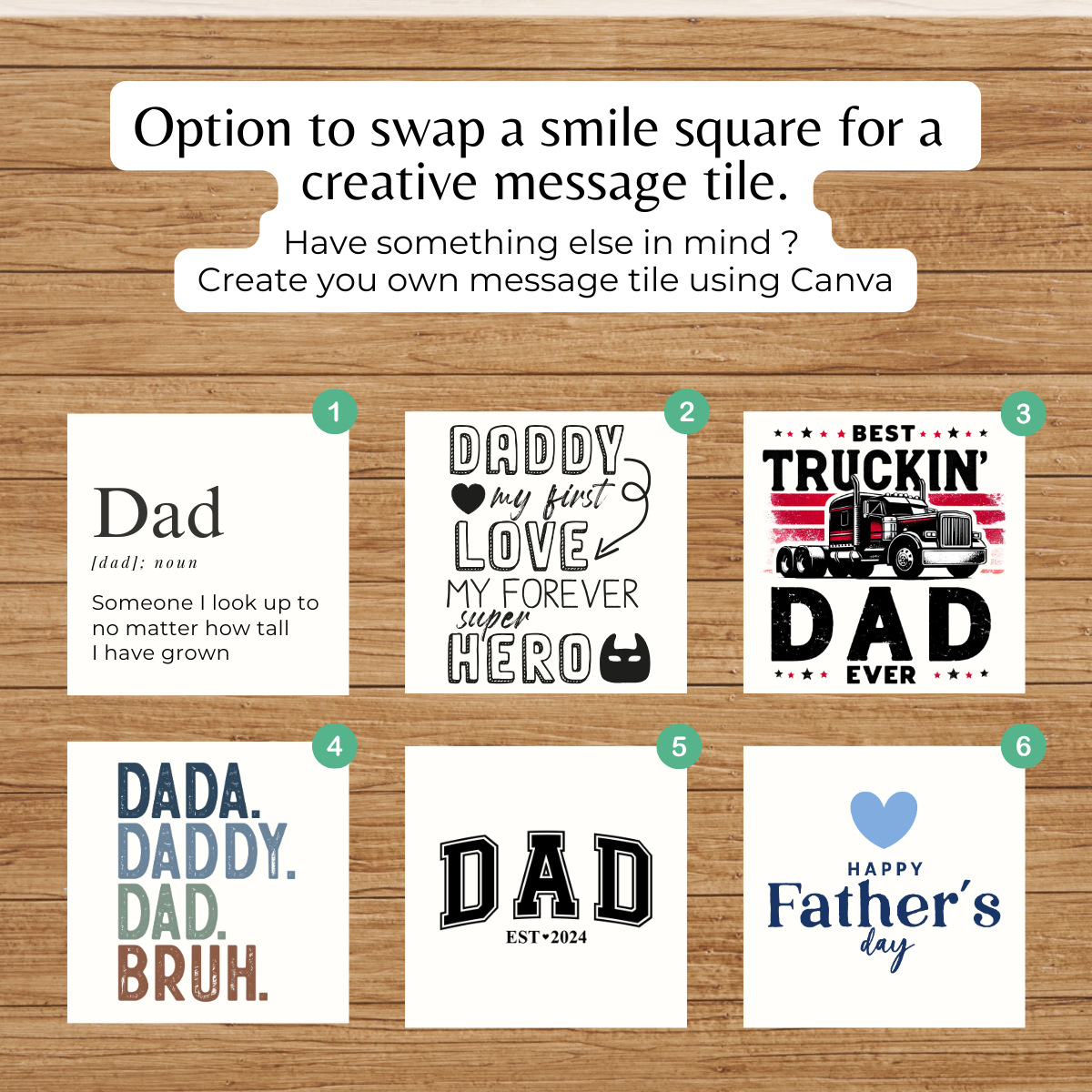Father's Day Magnetic Photo Frame Gift Set - Includes 4 Magnets