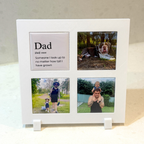 Father’s Day photo magnet gift with white magnetic frame and custom images – personalised gift for dad, Australian made